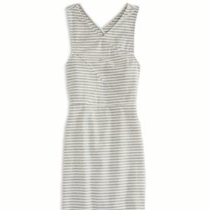 AEO Grey White Stripe Cotton Sleeveless Dress NWT